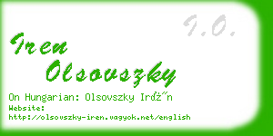 iren olsovszky business card